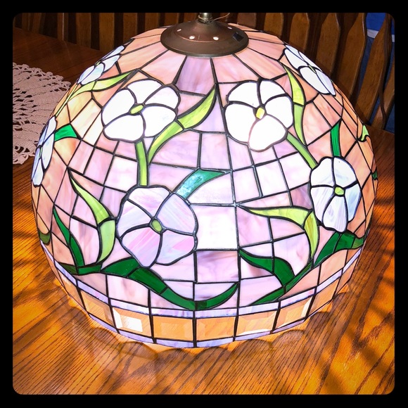 Stained Glass Hanging Light Fixture - Picture 1 of 3